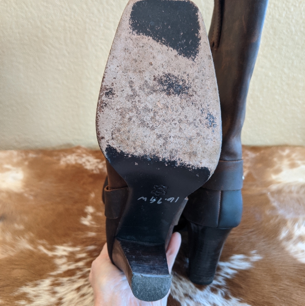 Michael Kors Distressed Leather Harness Boots - Picture 4 of 11
